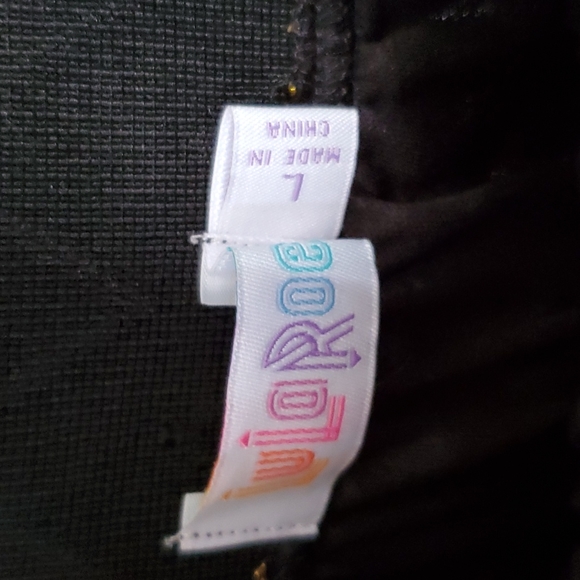 LuLaRoe Elegant Black & Gold Lola Skirt Size L - Picture 6 of 7